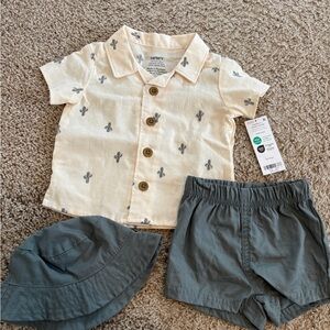 Carter's Cream and Gray Baby Outfit